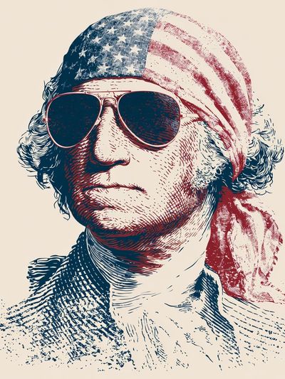 Patriotic Portrait Illustration Poster.