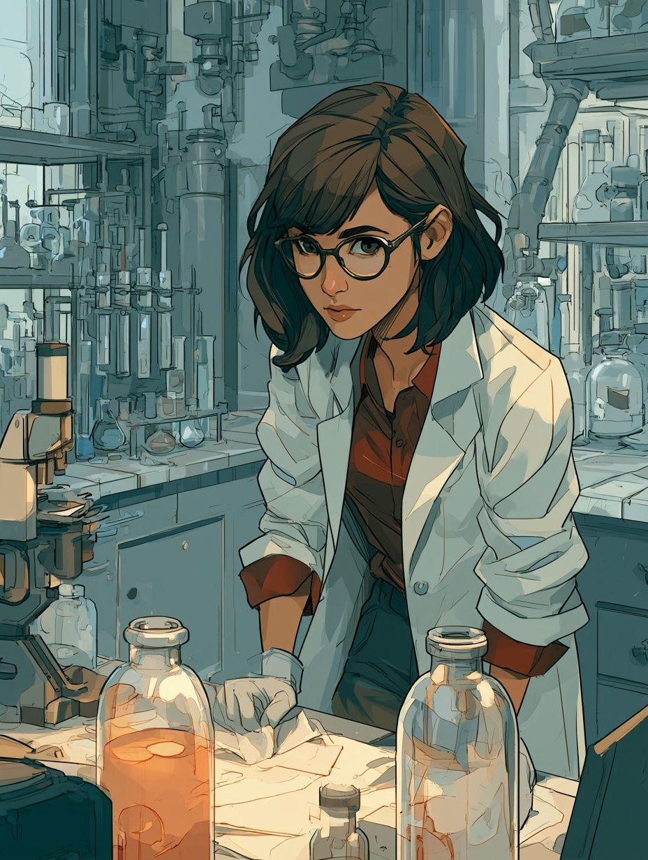 Lab Scientist Illustration Poster. poster — illustration art