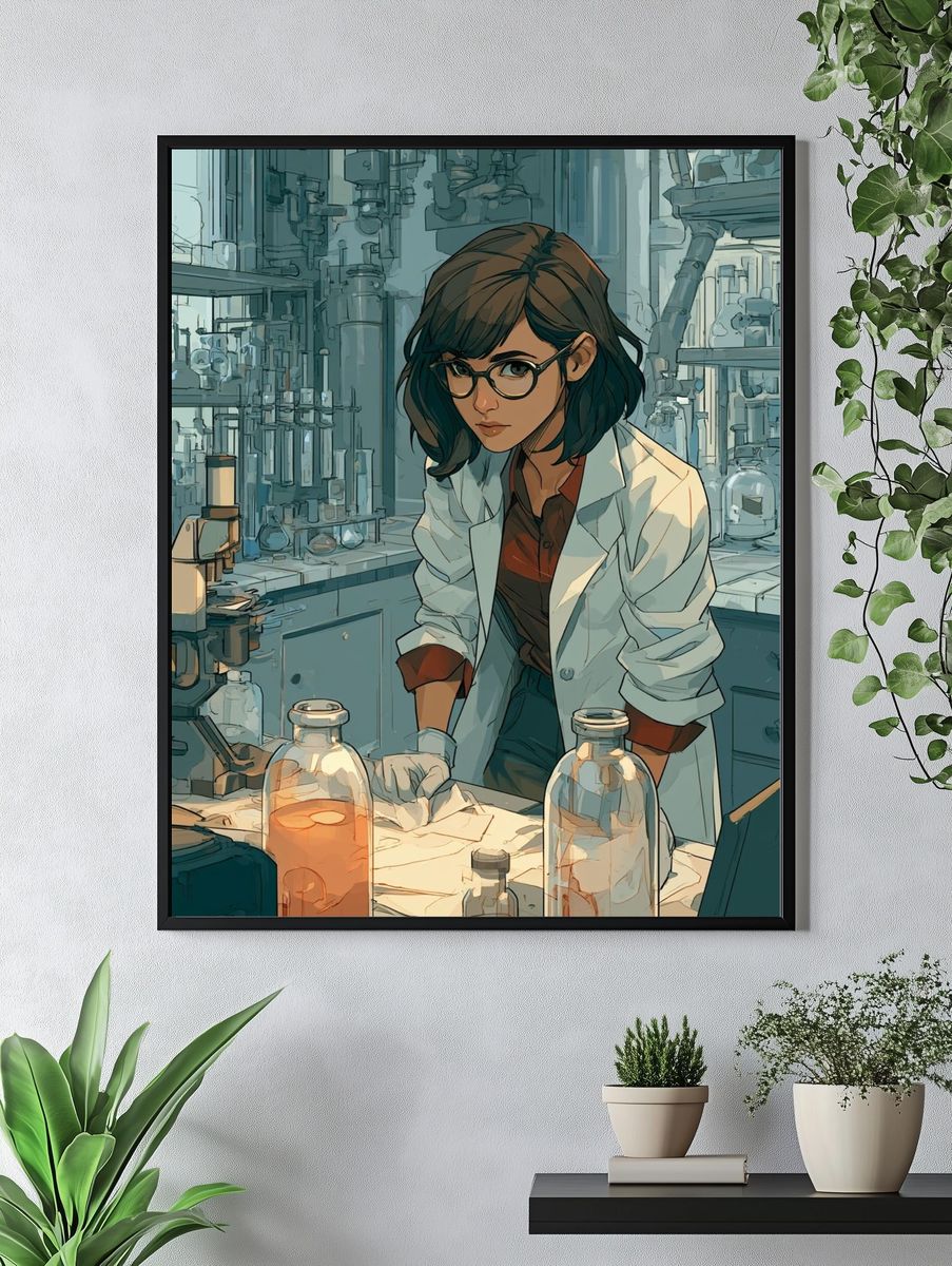 Lab Scientist Illustration Poster. — room view 4