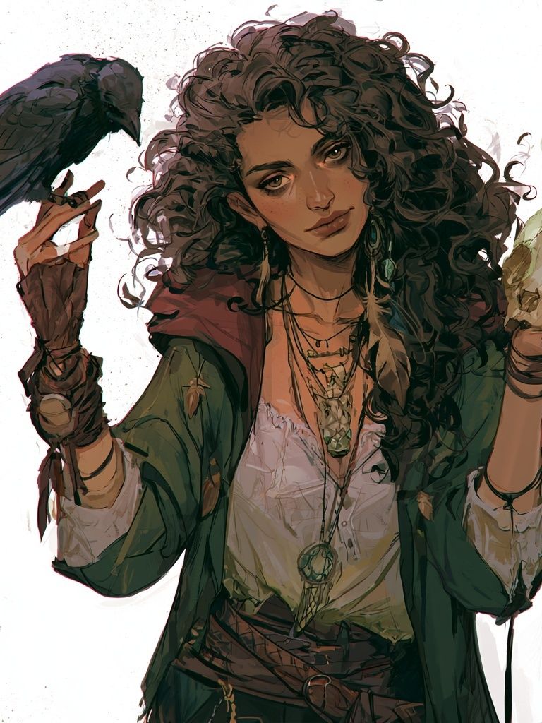 Mystic Raven Portrait Print. poster — illustration art