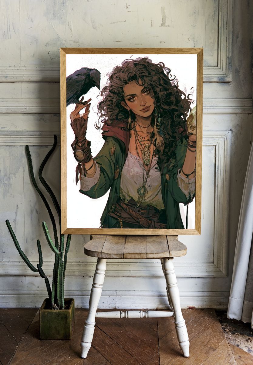 Mystic Raven Portrait Print. — room view 1