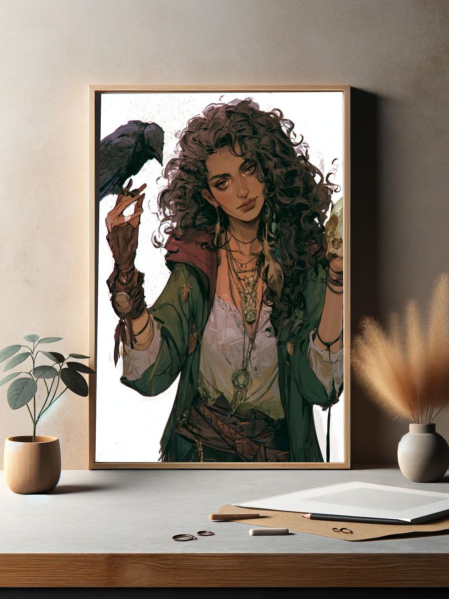 Mystic Raven Portrait Print. — room view 2