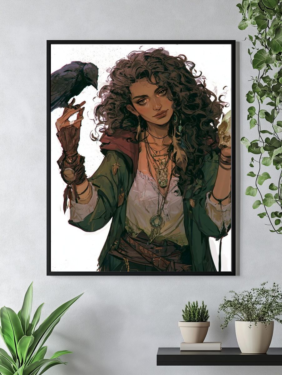 Mystic Raven Portrait Print. — room view 4