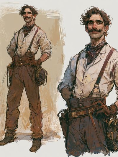 Steampunk Adventurer Illustration Poster.