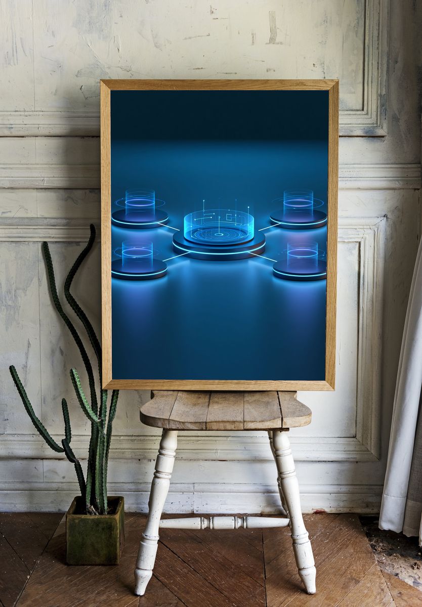 Futuristic Network Hub Print. room preview