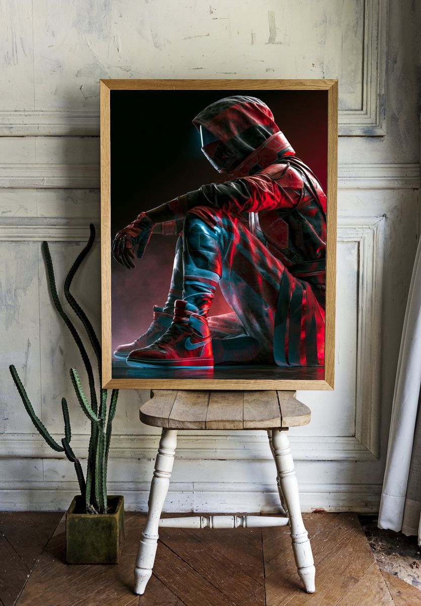 Cyber Sneaker Figure Illustration Poster. room preview