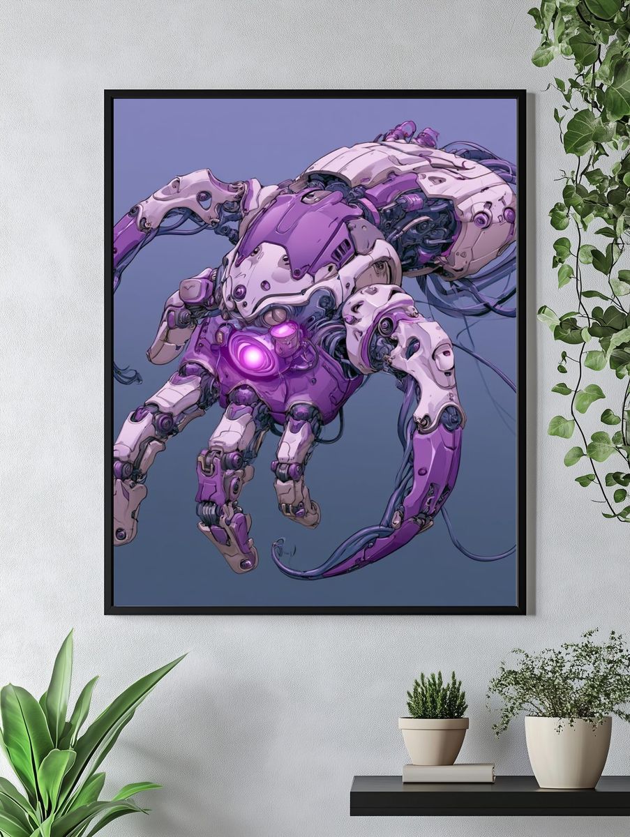Cybernetic Creature Illustration Poster. — room view 4