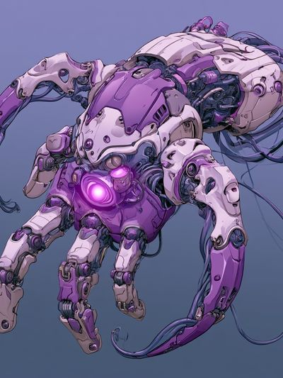 Cybernetic Creature Illustration Poster.