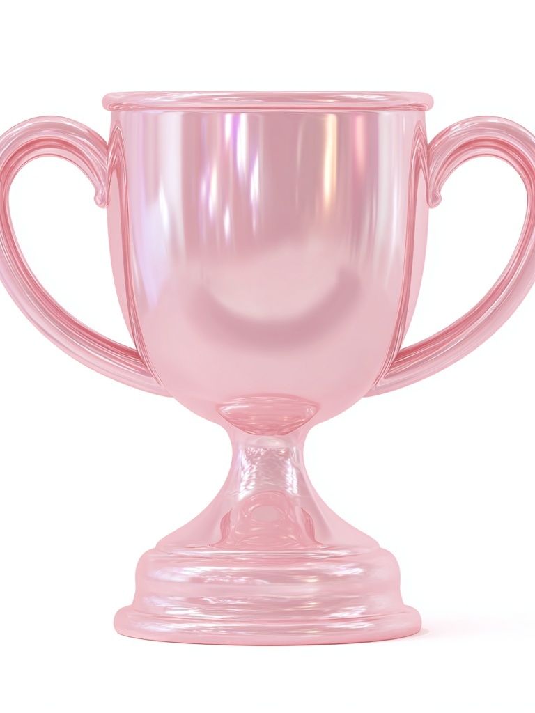 Pink Glass Trophy Illustration Poster. poster detail