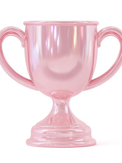 Pink Glass Trophy Illustration Poster. poster print