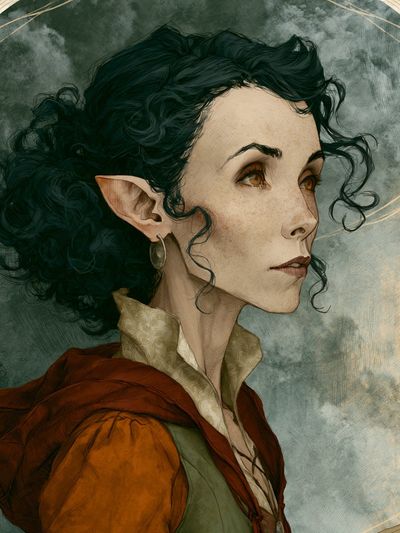 Elf Portrait Illustration Poster. poster