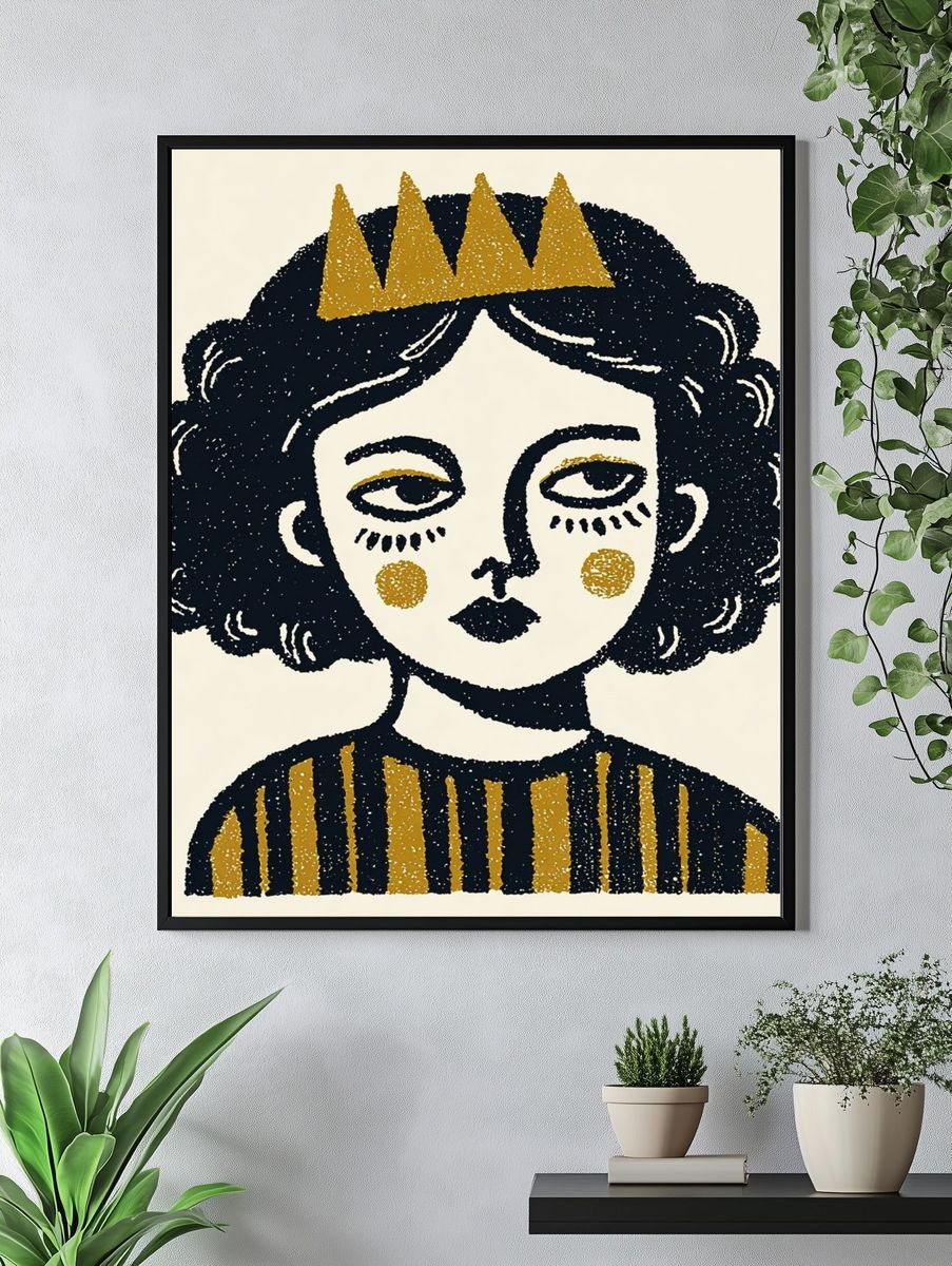 Crowned Girl Illustration Poster. — room view 4
