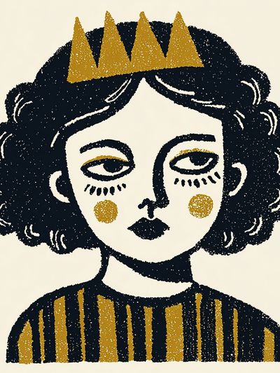Crowned Girl Illustration Poster. poster print