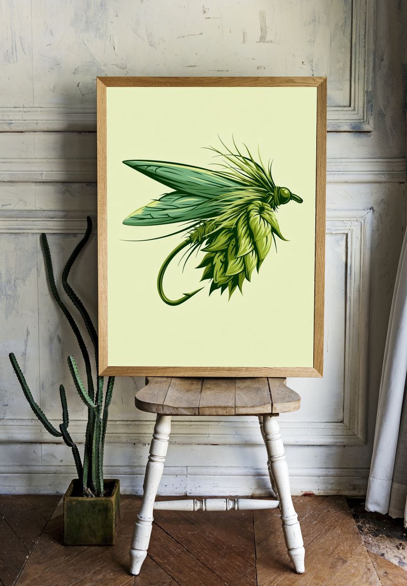 Green Insect Illustration Poster. room preview