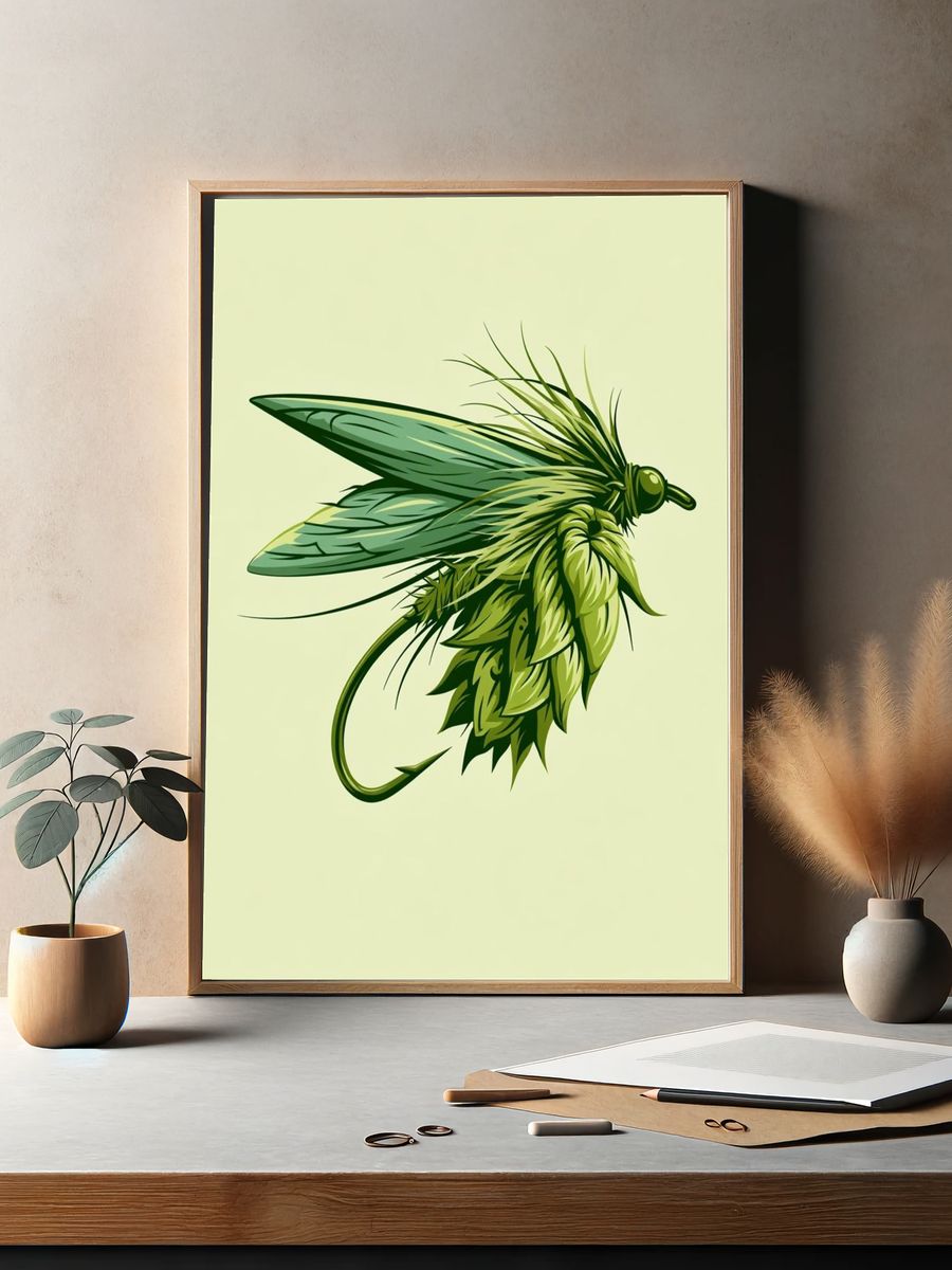 Green Insect Illustration Poster. — room view 2