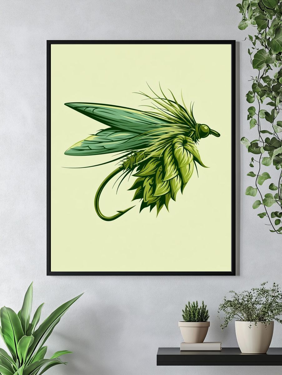 Green Insect Illustration Poster. — room view 4