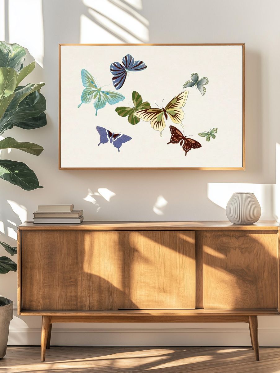 Mosaic Monkey Illustration Poster. — room view 3