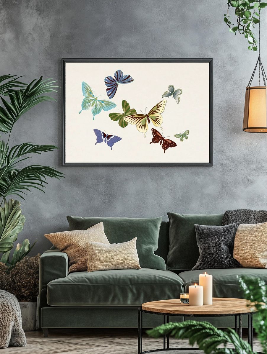 Mosaic Monkey Illustration Poster. — room view 4