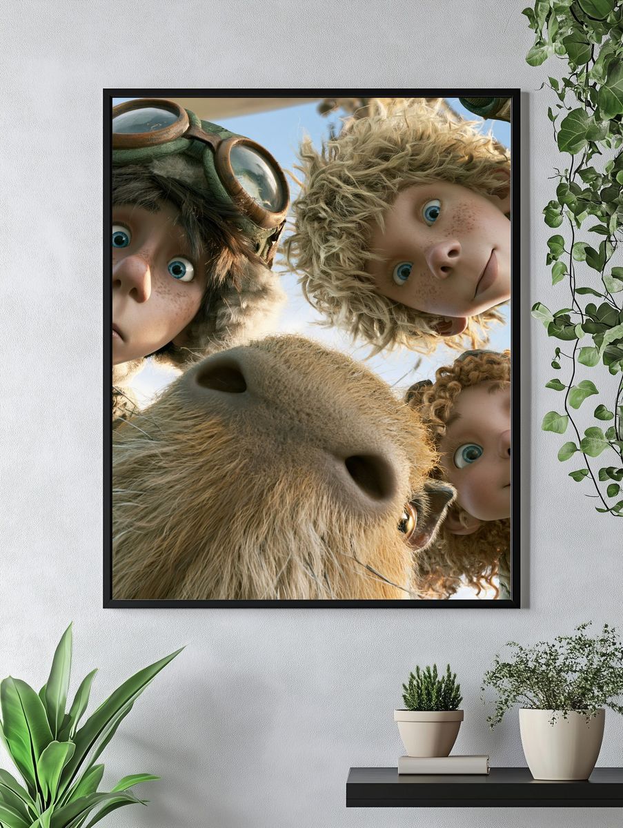 Adventurous Friends Illustration Poster. — room view 4