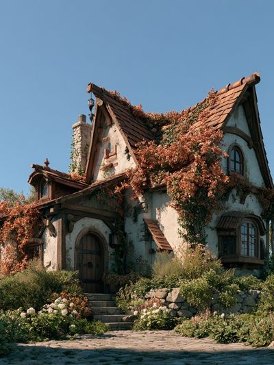 Enchanted Cottage Garden Poster.