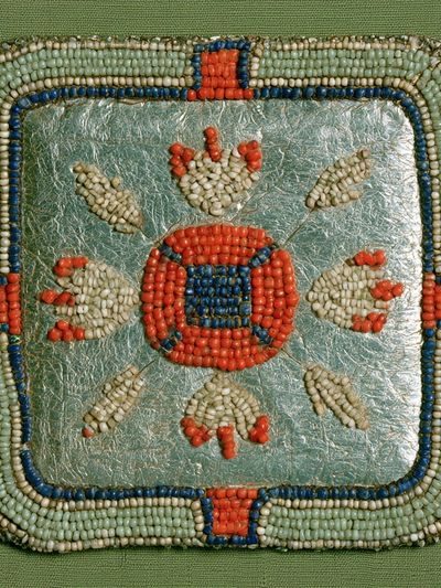 Beaded Folk Motif Illustration Poster.