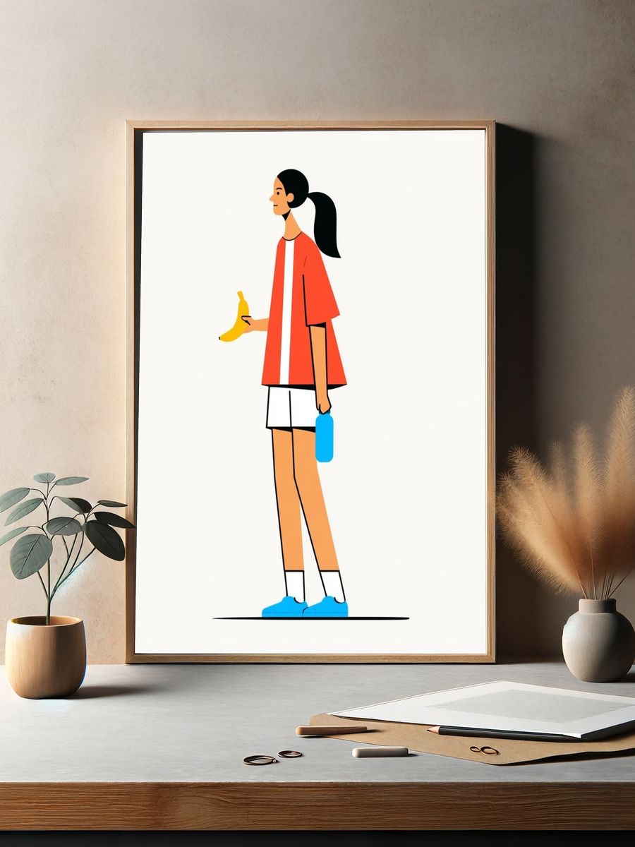 Banana and Bottle Illustration Poster. — room view 2