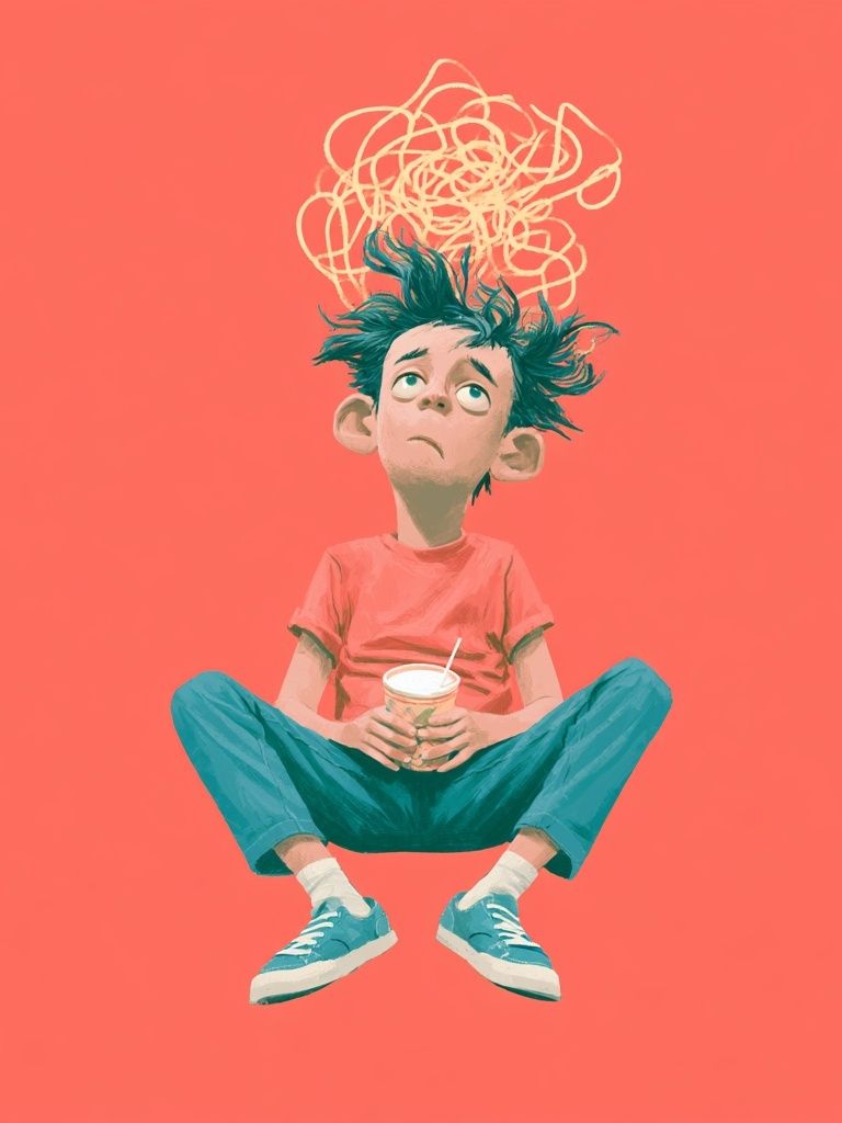 Anxious Boy Illustration Poster. poster detail