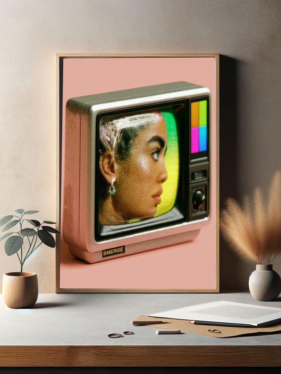 Retro TV Portrait Poster. — room view 2