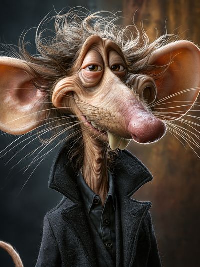 Whimsical Rat Portrait Poster.