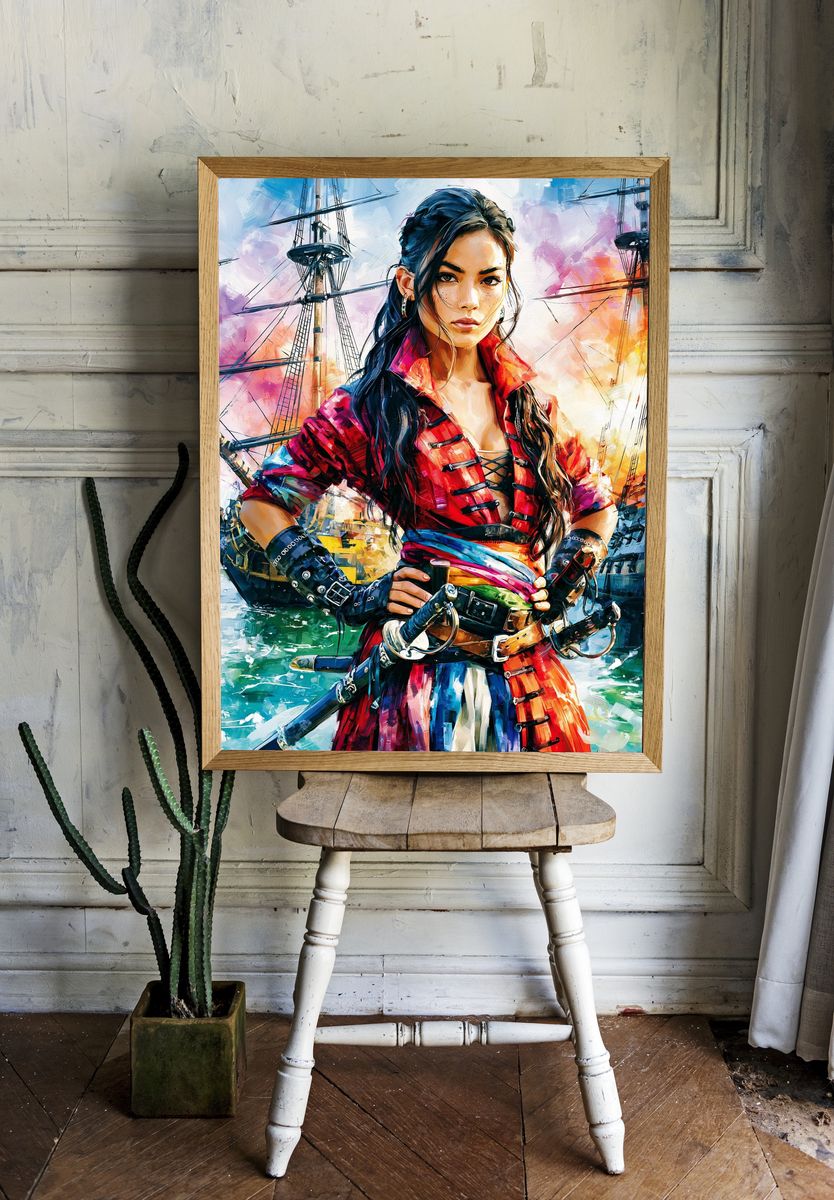 Pirate Captain Portrait Poster. room preview
