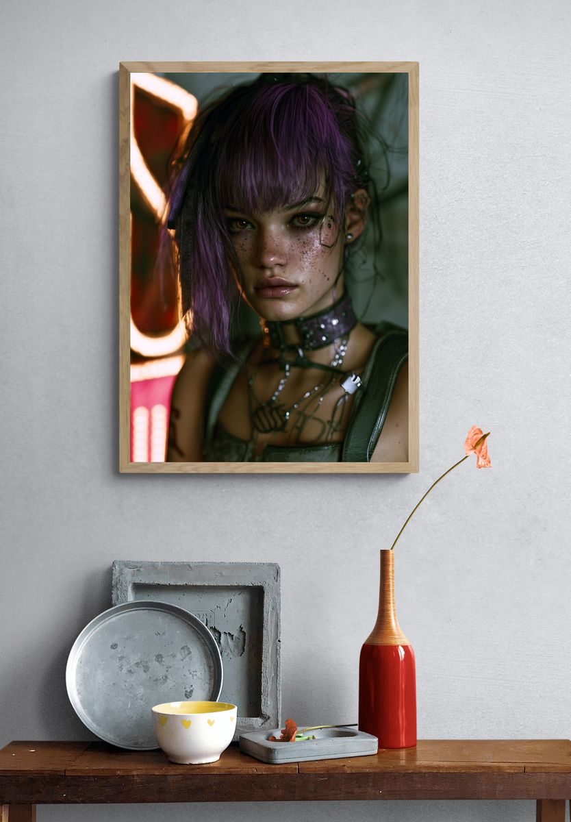 Cyberpunk Portrait Poster. — room view 3