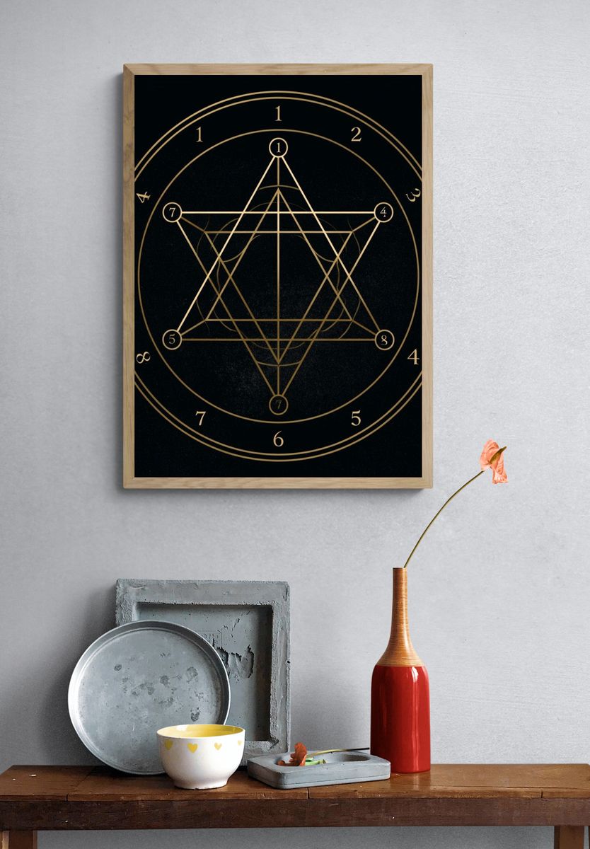 Sacred Geometry Gold Poster. — room view 3