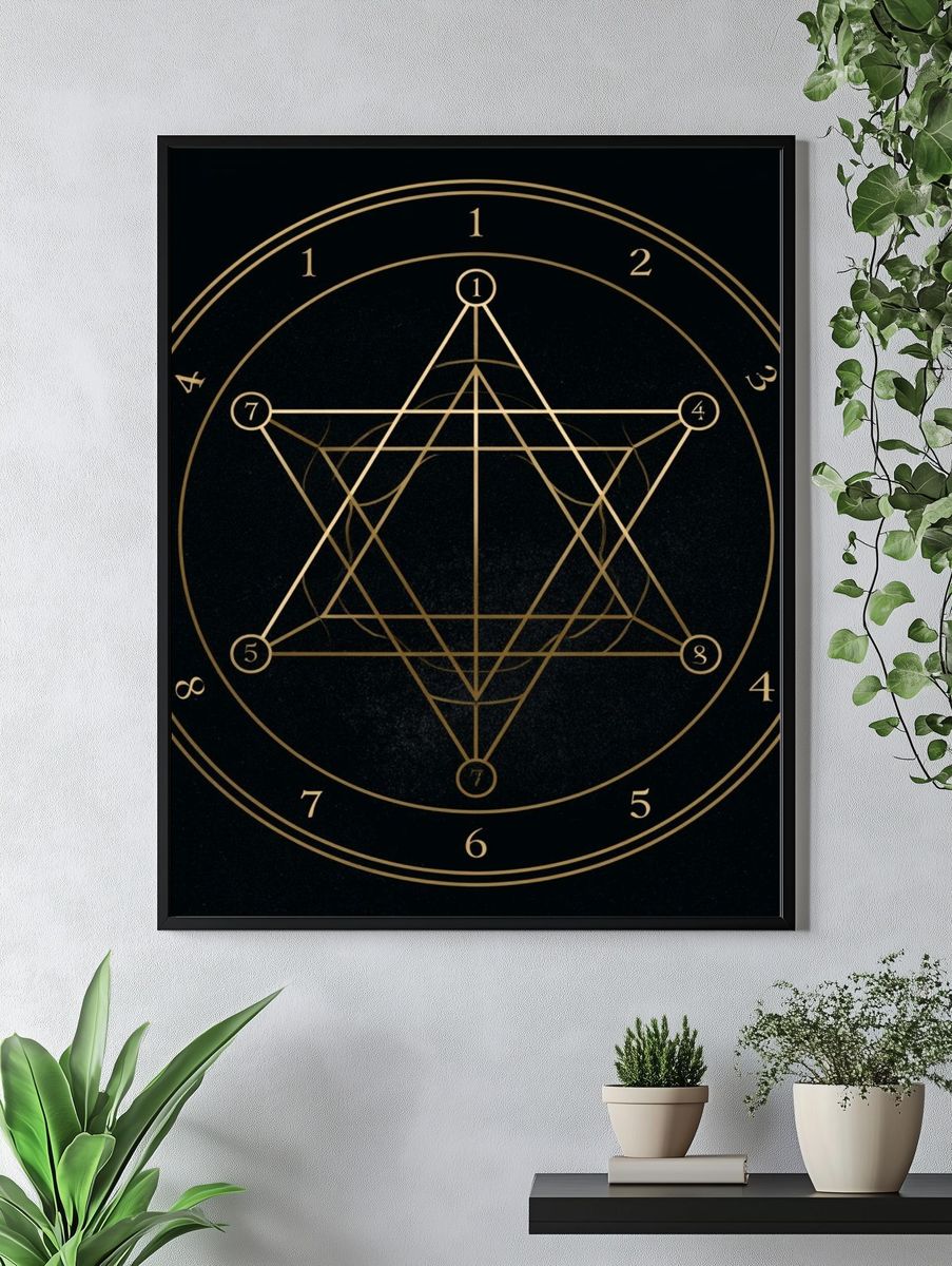 Sacred Geometry Gold Poster. — room view 4