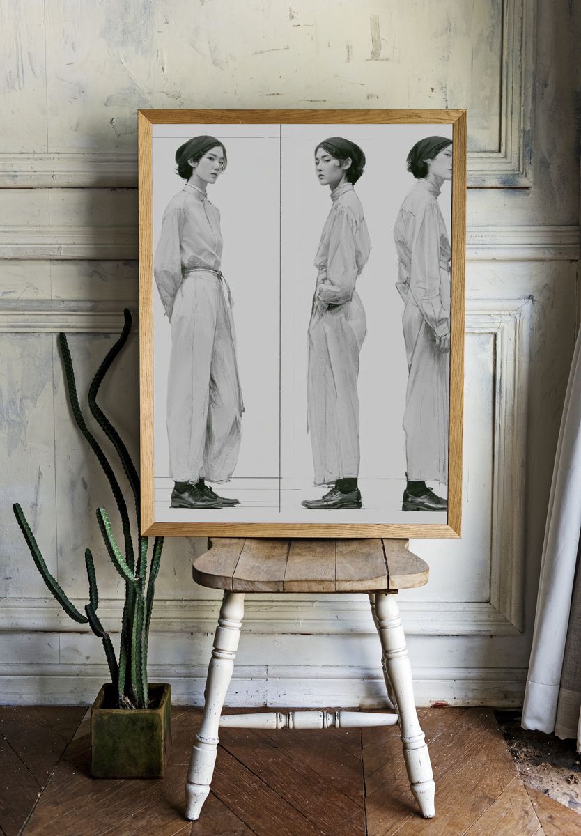 Fashion Figure Study Illustration Print. — room view 1