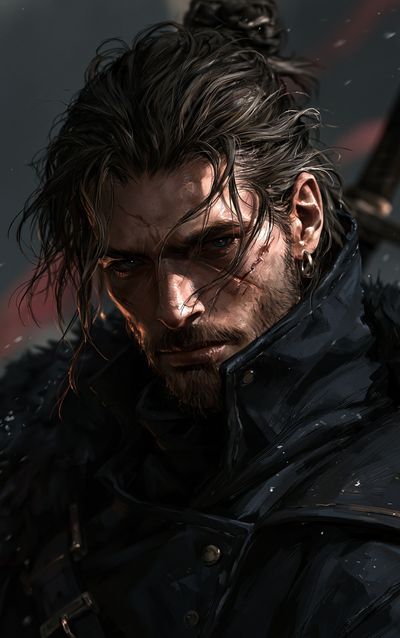 Brooding Warrior Portrait Print.