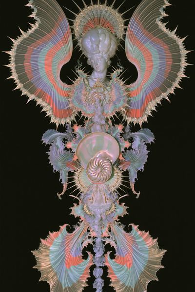Surreal Winged Figure Print.