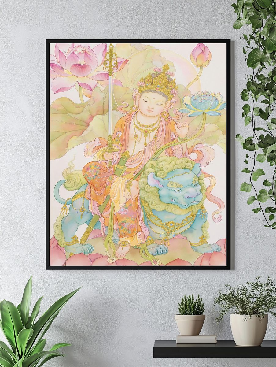 Lotus Deity Guardian Illustration Poster. — room view 4