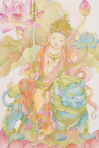 Lotus Deity Guardian Illustration Poster.