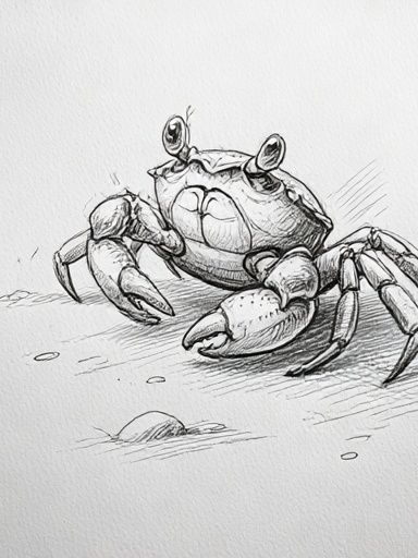Crab Sketch Illustration Poster. poster — illustration art