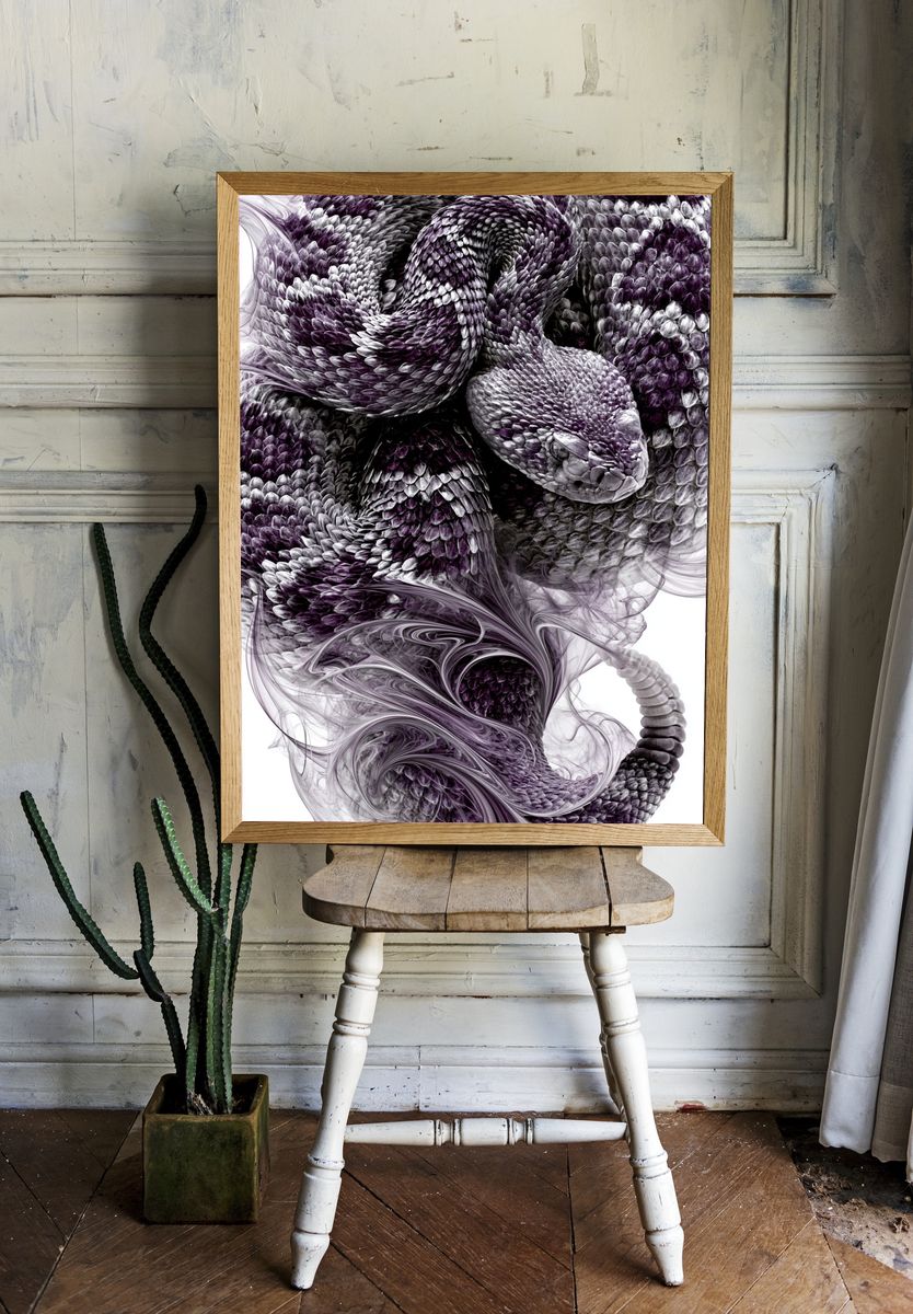 Purple Serpent Abstract Print. — room view 1