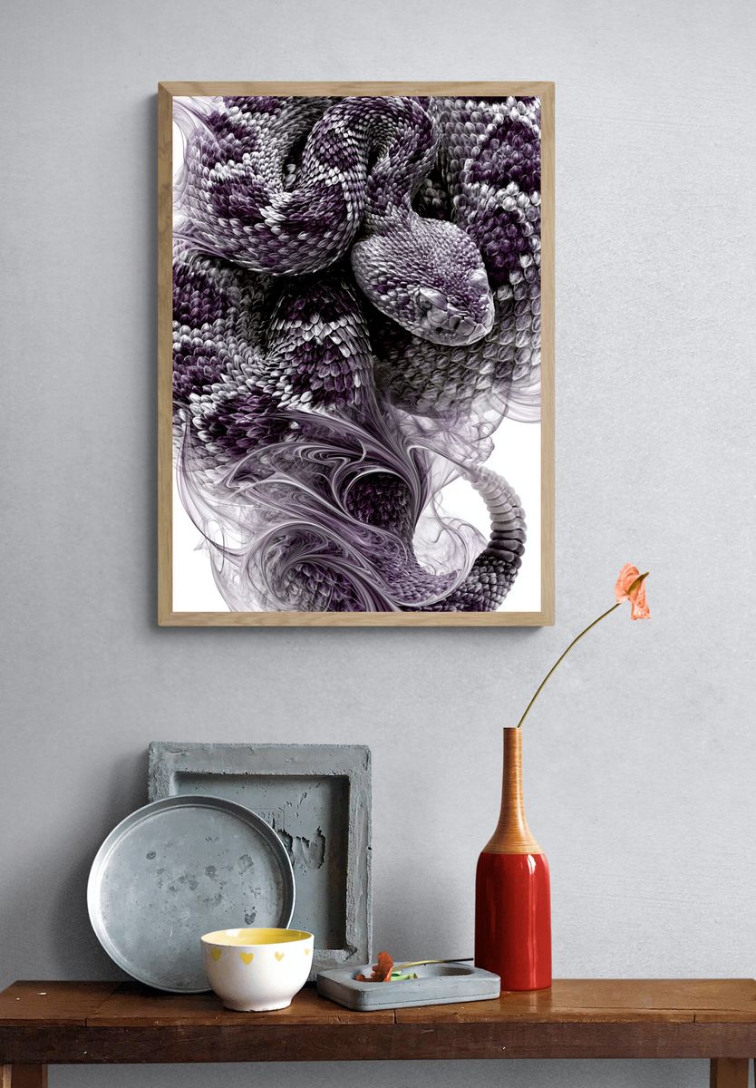 Purple Serpent Abstract Print. — room view 3