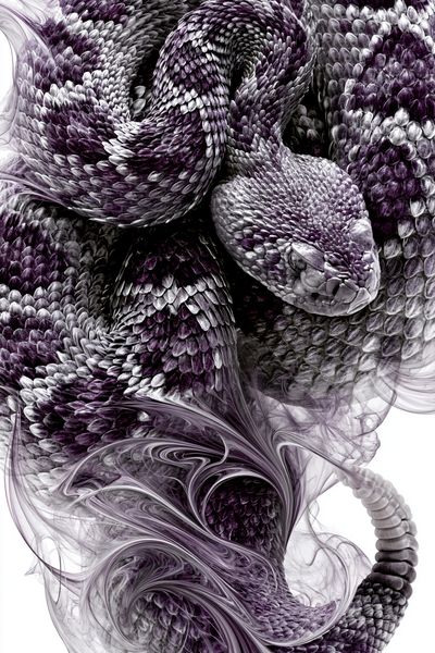 Purple Serpent Abstract Print. poster