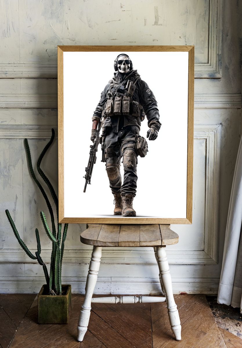 Skull Soldier Tactical Poster. — room view 1