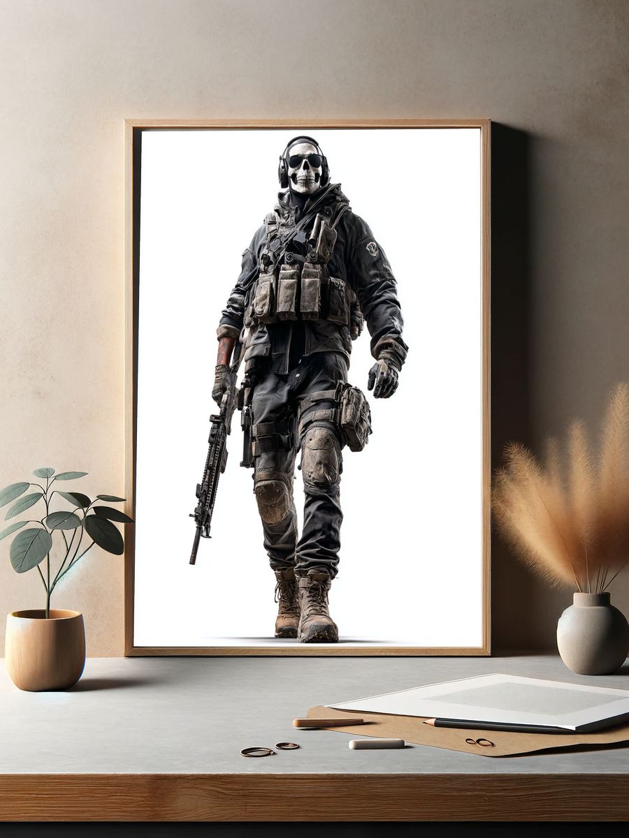 Skull Soldier Tactical Poster. — room view 2