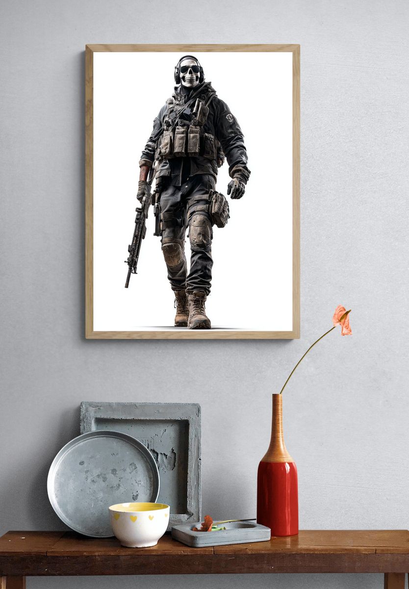 Skull Soldier Tactical Poster. — room view 3