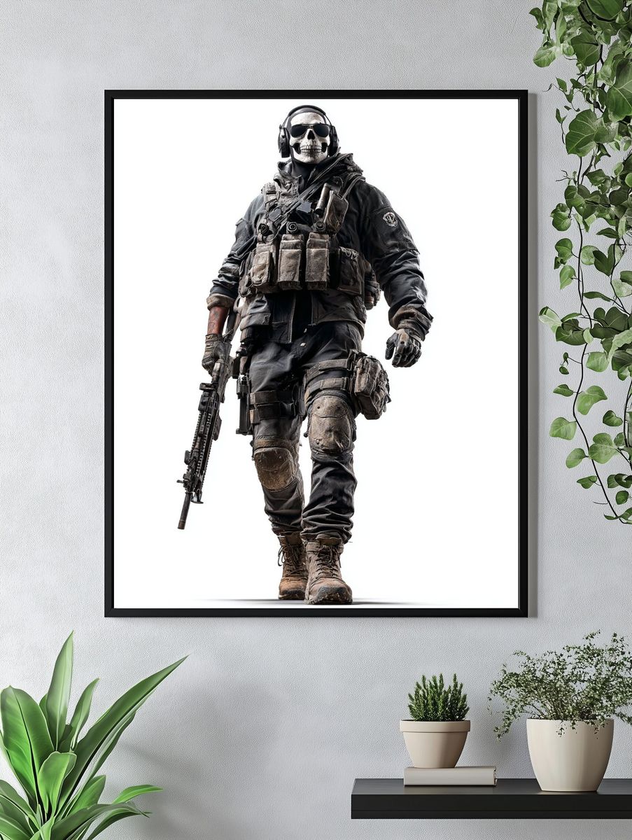 Skull Soldier Tactical Poster. — room view 4