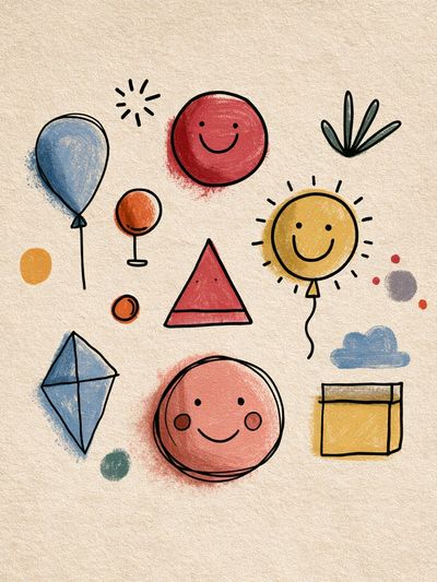 Playful Shapes Illustration Poster. poster