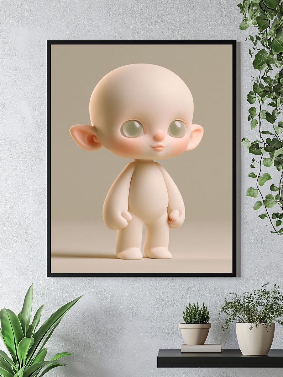 Cute Doll Character Illustration Poster. — room view 4