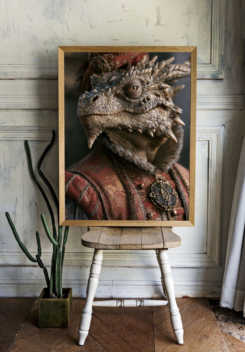 Dragon Portrait Illustration Poster. room preview