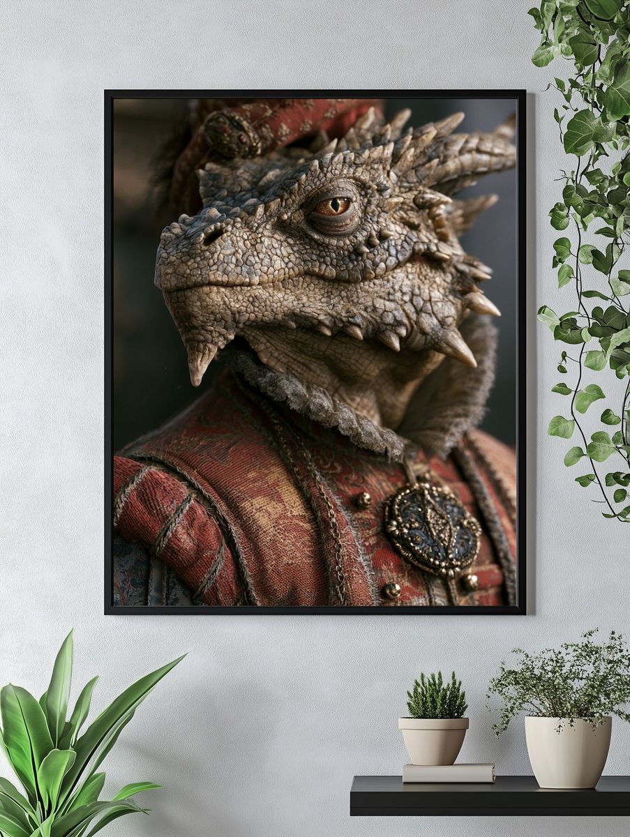 Dragon Portrait Illustration Poster. — room view 4